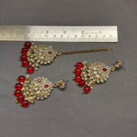 Knigght angel  Gold Plated Kundan And Beads Necklace Set