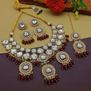 Knigght angel  Gold Plated Kundan Stone Necklace Set