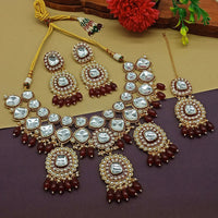 Knigght angel  Gold Plated Kundan Stone Necklace Set