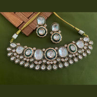 Arham Premium Gold Plated Designer Heavy Polki Kundan And Meenakari Choker Necklace Set