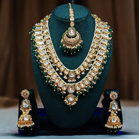 Knigght angel  Gold Plated Kundan Stone Long Necklace Set