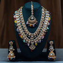 Knigght angel  Gold Plated Kundan Stone Long Necklace Set