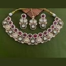 Arham Premium Gold Plated Designer Heavy Polki Kundan And Meenakari Necklace Set