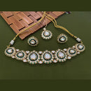 Arham Premium Gold Plated Designer Heavy Polki Kundan And Meenakari Choker Necklace Set