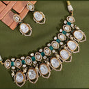 Arham Premium Gold Plated Designer Heavy Polki Kundan And Beads Choker Necklace Set