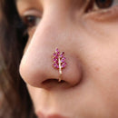 Js Fashion Antique Floral Design Nath in High Gold Finish
