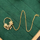 Js Fashion  Floral Antique Bridal Nath with Pearl Drop Chain