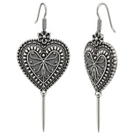 Etnico Navratri Traditional Oxidised Silver Plated Bugadi Ear Cuff Earrings for Women & Girls