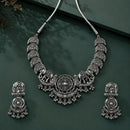 Etnico Traditional Navratri Oxidised Silver Plated Multicolour Choker Necklace with Earrings and Maang Tikka Jewellery Set for Women (OXJ011)