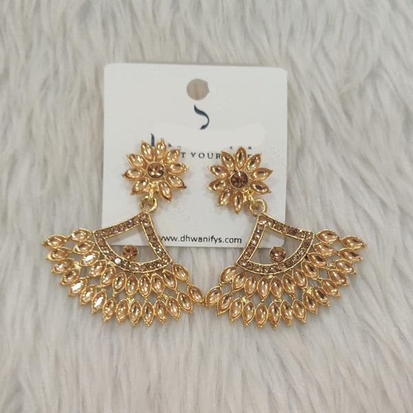Dhwani Gold Plated Kundan And Austrian Stone Dangler Earrings