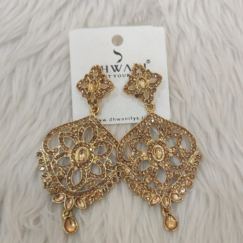 Dhwani Gold Plated Austrian Stone Dangler Earrings