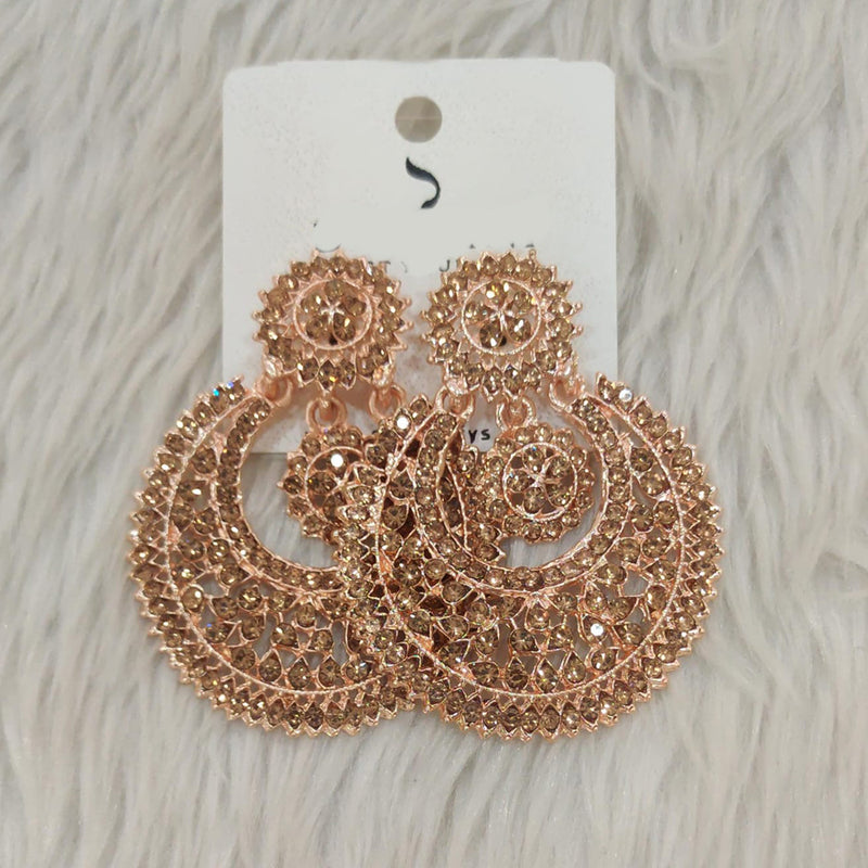 Dhwani Rose Gold Plated Austrian Stone Dangler Earrings