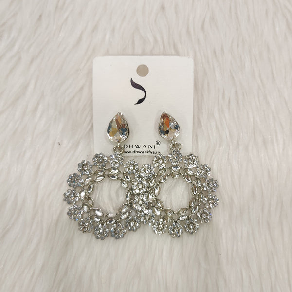 Dhwani Silver Plated Austrian Stone Dangler Earrings