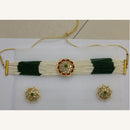Midas Touch Glam Kundan Stone And Pearl Choker Necklace Set