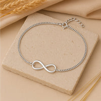 Mahi Silver-Tone Infinity Payal Anklet for Women | Minimal Chain Anklet with Lobster Clasp Adjustable Size (PL1100141R)