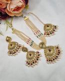 LAFZ  Antique Multi-Strand Pearl Necklace Set with Maangtikka & Earrings - PM1GOLD