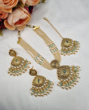 LAFZ  Antique Multi-Strand Pearl Necklace Set with Maangtikka & Earrings - PM1GOLD