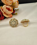 LAFZ  Traditional Floral Circular Adjustable Statement Ring - PMRG16