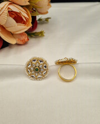 LAFZ  Floral Motif with Pearl Beading - PMRG18