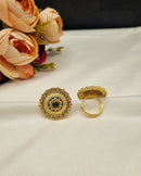 LAFZ  Traditional Carved Circular Adjustable Statement Ring - PMRG20