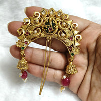 Lalso Lifestyle Designer Hair Jewellery Hair Accessories Aambada Khopa Veni Bun Brooch Juda Pin Hair Pin For Women