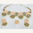 Midas Touch Glam Kundan Stone And Pearl Choker Necklace Set