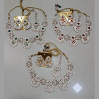 Midas Touch Glam Kundan Stone And Pearl Choker Necklace Set  (Assorted Designs)