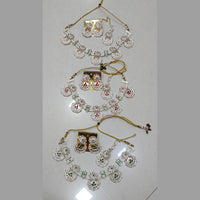 Midas Touch Glam Kundan Stone And Pearl Choker Necklace Set  (Assorted Designs)