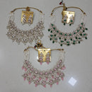 Midas Touch Glam Kundan Stone And Beaded Choker Necklace Set  (Assorted Designs)