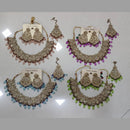 Midas Touch Glam Kundan Stone And Beaded Choker Necklace Set  (Assorted Designs)
