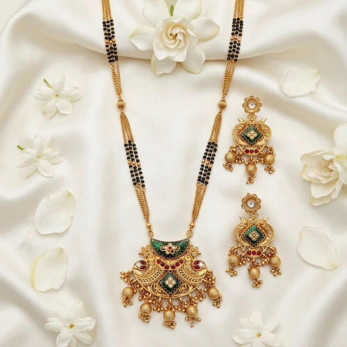 Js Fashion  Designer Rajwadi Polish Fancy Style Pendant Set