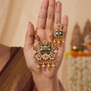 Js Fashion  Designer Rajwadi Polish Fancy Full Stone Pendant Set