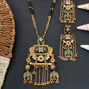 Js Fashion  Heritage Rajwadi Polish Full Stone Party Wear Pendant SetSet