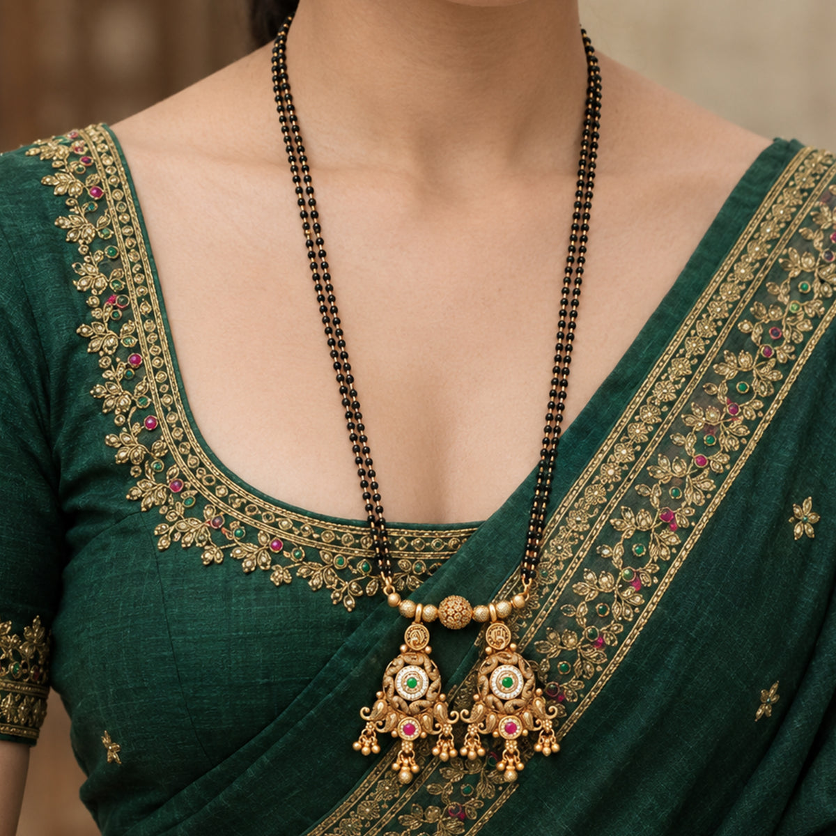 Js Fashion  Rajwadi Polish Designer Mangalsutra Pendant