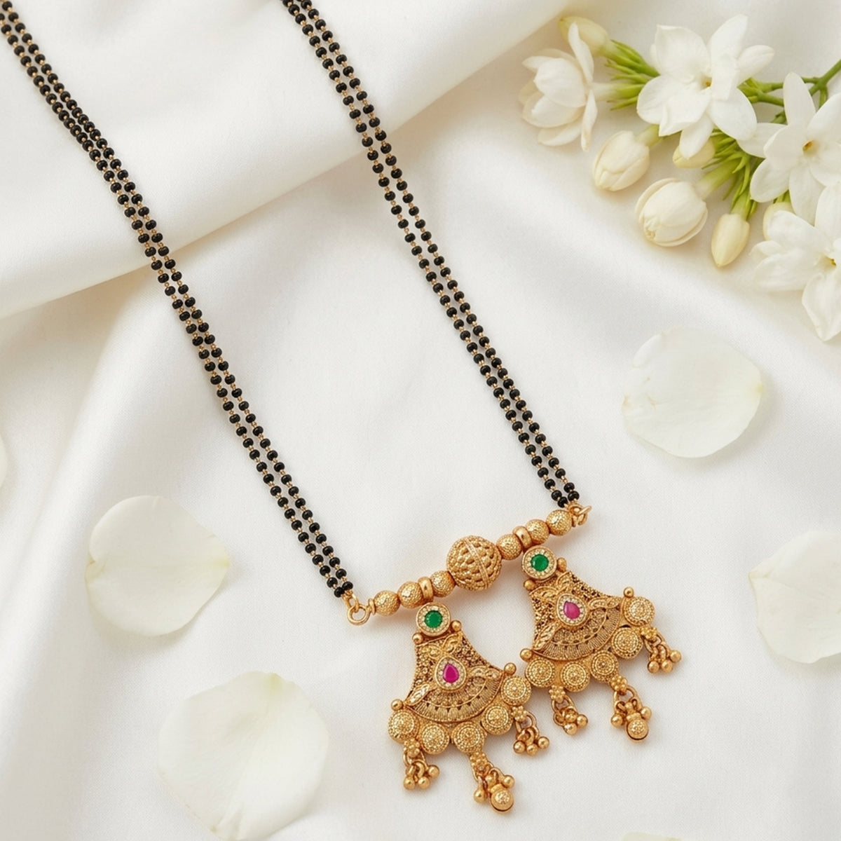 Js Fashion  Elegant Rajwadi Gold Full Stone Pendant
