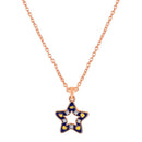 Mahi Rose Gold Plated Navy Blue & Yellow Meenakari Work and Crystals Star Necklace Pendant for Women (PS1101868ZNBlu)