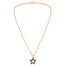Mahi Rose Gold Plated Navy Blue & Yellow Meenakari Work and Crystals Star Necklace Pendant for Women (PS1101868ZNBlu)
