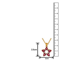 Mahi Gold Plated Pink Meenakari Work and Crystals Star Necklace Pendant for Women (PS1101869GPin)