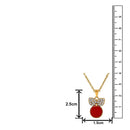 Mahi Gold Plated Red Meenakari Work and Crystals Cute Necklace Pendant for Women (PS1101870GRed)