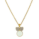 Mahi Gold Plated White Meenakari Work and Crystals Cute Necklace Pendant for Women (PS1101871GWhi)