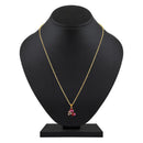 Mahi Gold Plated Red and Pink Meenakari Work and Crystals Floral Necklace Pendant for Women (PS1101872GRedPin)