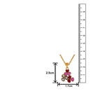 Mahi Gold Plated Red and Pink Meenakari Work and Crystals Floral Necklace Pendant for Women (PS1101872GRedPin)