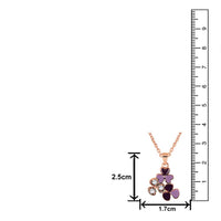 Mahi Rose Gold Plated Purple Meenakari Work and Crystals Floral Necklace Pendant for Women (PS1101874ZPur)