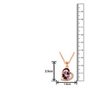 Mahi Rose Gold Plated Purple Meenakari Work and Crystals Floral Heart Necklace Pendant for Women (PS1101875ZPur)