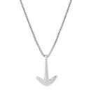 Mahi Rhodium Plated Unisex Ship Anchor Necklace Pendant with Box Chain (PS1101880R)