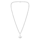 Mahi Rhodium Plated Unisex Ship Anchor Necklace Pendant with Box Chain (PS1101880R)