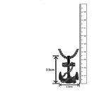 Mahi Black Plated Exclusive Unisex Sailor Anchor Necklace Pendant with Box Chain (PS1101882B)