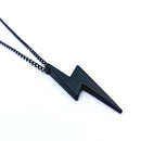 Mahi Black Gunmetal Plated Lightning Bolt Shaped Zig Zag Pendant Necklace for Men and Women  (PS1101883B)r Women (PS1101886RRed)