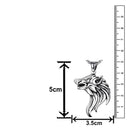 Mahi Oxidised Rhodium Plated Wolf-Shaped Pendant Necklace with Chain for Men (PS1101884R)