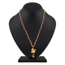 Mahi Lord Shiv Engraved with Trishul and Damru Religious Rudraksha Pendant for Men and Women (PS1101910G)